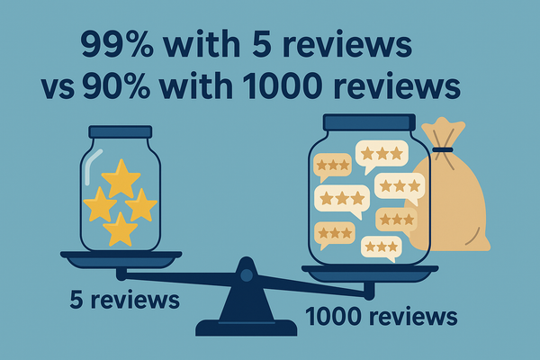 5 Reviews at 99% vs. 1000 Reviews at 90%: Which Seller is Better?